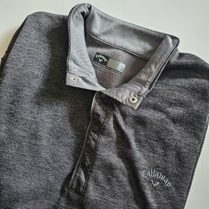 Callaway Long Sleeve Quarter Button Gray‎ Pullover Mens XL